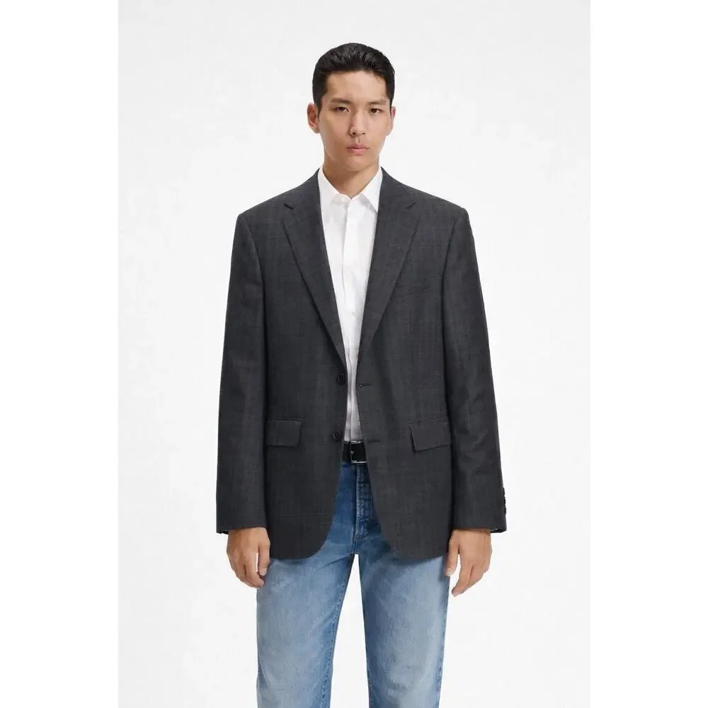 Hugo Boss The James4 Sport Coat Blazer Jacket 42R Wool 2 Button Windowpane Plaid